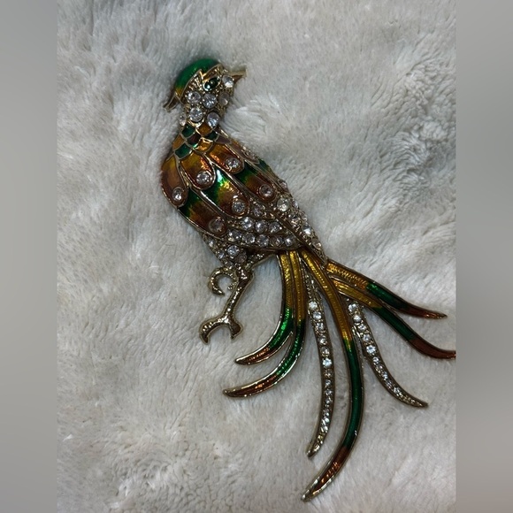 Vintage Bird of Paradise 5 inch Brooch - Picture 1 of 4